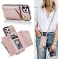 thumbnail image 1 of for iPhone 14 Pro Max Case Wallet with Strap for Women,Crossbody Lanyard and Wristlet Strap,Zipper Pocket,Credit Card Holder,Ring Stand,RFID Blocking Phone Wallet Cases(6.7 inch,Pink), 1 of 18