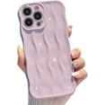 thumbnail image 1 of iPhone 14 Pro Max Case, Water Ripple Pattern Cute Bling Glitter Curly Wave Frame Phone Case for Women Girls Fashion Soft Silicone CProtective Back Cover (Light Purple), 1 of 18