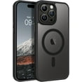 thumbnail image 1 of iPhone 14 Pro Max Case, iPhone 14 Pro Max Phone Case Compatible with Magsafe Translucent Matte Slim Anti-Scratch Military Grade Protective Magnetic iPhone 14 Pro Max Case, Black, 1 of 16