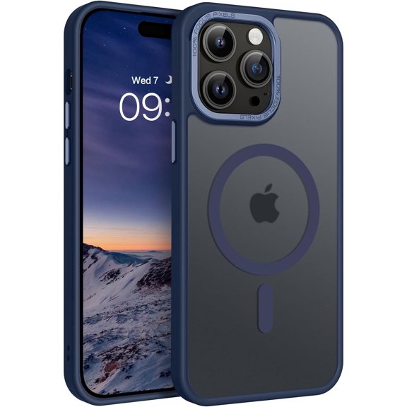 iPhone 14 Pro Max Case, iPhone 14 Pro Max Phone Case Compatible with Magsafe Translucent Matte Slim Anti-Scratch Military Grade Protective Magnetic iPhone 14 Pro Max Case for Men, Navy Blue