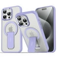 thumbnail image 1 of for iPhone 14 Pro Max Clear Case [360°Rotatable Magnetic Ring Stand], [Compatible with Mag-Safe] Military Drop Protection Hybrid Bumper, Wireless Charging Ring Holder Cover for Men Women,Lavender, 1 of 9