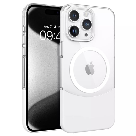 for iPhone 14 Pro Max Clear Case, Compatible with Mag-Safe, Military-Grade Drop Protection, Slim Fit Magnetic Phone Case for iPhone 14 Pro Max, TPU Bumper Shockproof Protective Cover, White