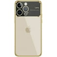 thumbnail image 1 of for iPhone 14 Pro Max Clear Case with Full Camera Lens Protector [Non-Yellowing & Support Wireless Charging] Slim Soft TPU Protective Transparent Phone Case for iPhone 14 Pro Max (Gold), 1 of 14