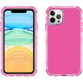 thumbnail image 1 of for iPhone 14 Pro Max Clear Case, Neon Colors Three Durable Layers Rugged Slim Flexible TPU Anti-Drop Reinforced Corners Shockproof Bumper Protective Phone Case for Women Girl Men (Rose), 1 of 7