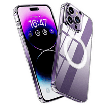 Entronix Magnetic Clear Case Compatible with iPhone 14 Pro Max, [Yellow Resistant] Slim Hard Back Cover