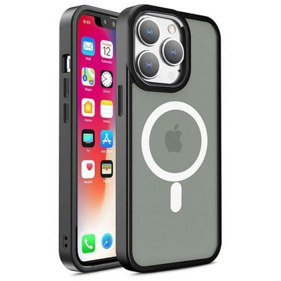 iPhone 14 Pro Max Clear Magnetic Transparent Case Rugged Lightweight Slim Shockproof Transparent Heavy Duty Case for iPhone 14 Pro Max, Black