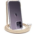 thumbnail image 1 of for iPhone 14 Pro Max Crossbody Case,iPhone 14 Pro Max Clear Case with Adjustable Lanyard Strap Soft TPU Anti-Scratch Anti-Yellowing Shockproof Protective Phone Cover 6.7 inch 2022 - Beige, 1 of 12