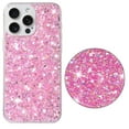 thumbnail image 1 of for iPhone 14 Pro Max Glitter Case, Cute Bling Sparkle Shiny Slim Soft Silicone Reflective Clear TPU Bumper Women Girls Shockproof Protective Phone Case for iPhone 14 Pro Max, Pink, 1 of 7