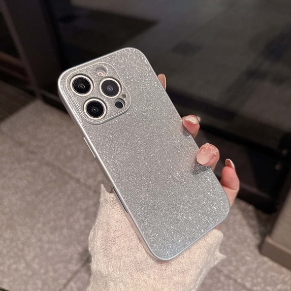 For iPhone 14 Pro Max Glitter Phone Case,Luxury Full Glitter Back Designing Shiny Bling Sparkly Shockproof Rugged Anti-fall Slim Thin Heavy Duty Protective Phone Case for Women Girls,Silver