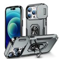 thumbnail image 1 of for iPhone 14 Pro Max Hard Case, with Camera Cover & Kickstand Holder, Built-in 360°Rotate Ring Stand Anti-scratch Drop Protection Magnetic Phone Case for Apple iPhone 14 Pro Max - Gray, 1 of 7