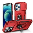 thumbnail image 1 of for iPhone 14 Pro Max Hard Case, with Camera Cover & Kickstand Holder, Built-in 360°Rotate Ring Stand Anti-scratch Drop Protection Magnetic Phone Case for Apple iPhone 14 Pro Max - Red, 1 of 7