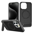 thumbnail image 1 of for iPhone 14 Pro Max Honeycomb Heat Dissipation Case, Plain Strong Magsafe Kickstand Back Case Anti-Scratch Lightweight Shockproof Ultra Slim Protective for iPhone 14 Pro Max, Black, 1 of 8