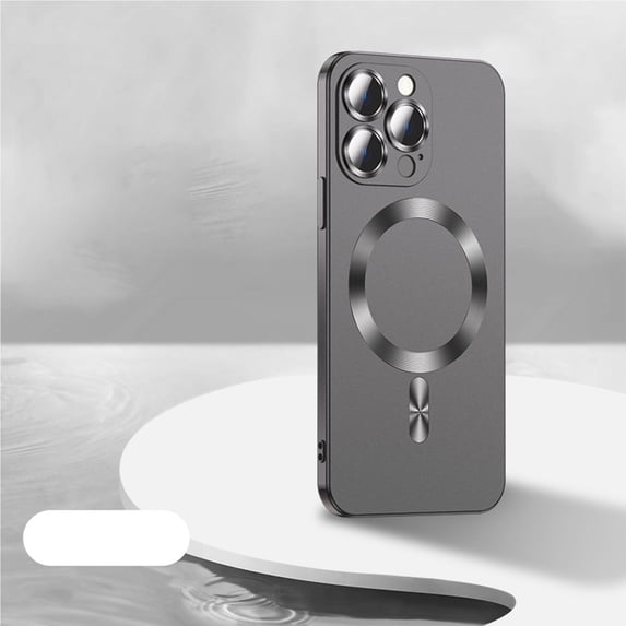 for iPhone 14 Pro Max Liquid Case with Camera Lens Protector, Compatible with Magsafe Luxury Magnetic Phone Case for Men Women Girls Shockproof Matte Bumper Phone Case Cover - Gray