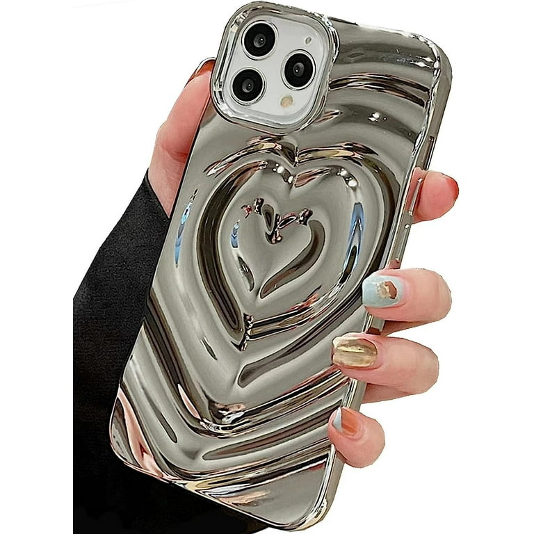 iPhone 14 Pro Max Love Heart Case, Fashion Cute Soft Silicone