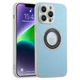 thumbnail image 1 of for iPhone 14 Pro Max, Luxury Compatible with MagSafe Slim PU Leather Camera Lens Protector Bling Sparkle Lens Shockproof Case Logo Visible Design for Women Girls For iPhone 14 Pro Max, Blue, 1 of 10