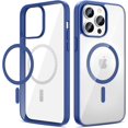 thumbnail image 1 of for iPhone 14 Pro Max Magnetic Case, Built in Strong Magnets, iPhone 14 Pro Max Case with Clear Hard PC Back Cover + Soft TPU Frame Protective Slim Bumper Case for iPhone 14 Pro Max - Blue, 1 of 17