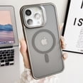 thumbnail image 1 of for iPhone 14 Pro Max Magnetic Case, Compatible with MagSafe [Built-in Camera Ring Stand] Transparent Classic Kickstand Protective Case for iPhone 14 Pro Max for Women Men Girl Gift, Gray, 1 of 8