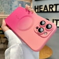 thumbnail image 1 of for iPhone 14 Pro Max Magnetic Case [Compatible with MagSafe] [with Camera Lens Protector] Gradient Color Luxury for Women Girls Slim Fit Shockproof Protective Phone Cover, Hot Pink&Peach Pink, 1 of 6