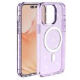 thumbnail image 1 of for iPhone 14 Pro Max Magnetic Case [Compatible with Magsafe], Clear Glitter Full Body Protective Cover Slim TPU Transparent Shockproof Bling Phone Case for iPhone 14 Pro Max 6.7", Purple, 1 of 7