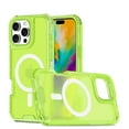 thumbnail image 1 of for iPhone 14 Pro Max Magnetic Case, [Military Grade Drop Protection] Fashionable Color Triple-Layers Shockproof Protective Rugged Phone Cover Support Wireless Charging for iPhone 14 Pro Max, Green, 1 of 14