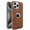 thumbnail image 1 of for iPhone 14 Pro Max Magnetic Case, Stronger Magnet Compatible with Mag-Safe & Support Car Mount Holder, Luxury Logo View, Elegant PU Leather Plating Frame Phone Cover for iPhone 14 Pro Max, Brown, 1 of 11
