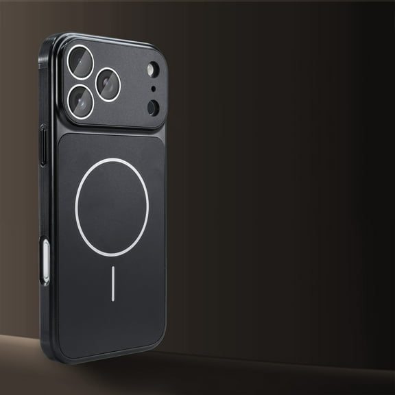 for iPhone 14 Pro Max Magnetic Case, Transform to iPhone 17 Pro Max Style, Luxury Metal Glossy Ultra Slim Lightweight Shockproof Anti-Scratch Drop Protective Cover with Camera Lens Protection, Black