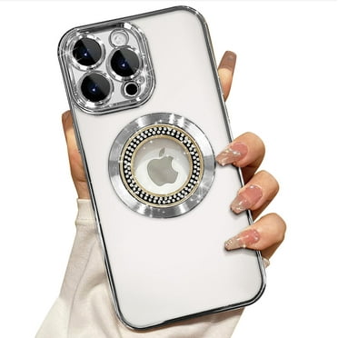 for iPhone 14 Pro Max Magnetic Clear Case Compatible with MagSafe,Full Protection Slim Shockproof Anti-Scratch Case with Camera Lens Protector Logo View Dust-Proof Net for Women Purple