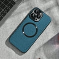 thumbnail image 1 of For iPhone 14 Pro Max Matte Case [Compatible with Magsafe] Soft TPU Bumper + PU Leather Cloth Textured Back Ultra-Thin Business Shockproof Soft Drop Protective Case For iPhone 14 Pro Max,Darkblue, 1 of 8
