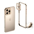 thumbnail image 1 of For iPhone 14 Pro Max Metal Bumper Phone Case,Bumper Frame Slim Fit No Back Design Excellent Heat Dissipation,with Lens Protection,Shockproof Anti-fall Rugged Frame Phone Case,Gold, 1 of 8