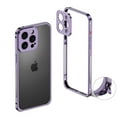 thumbnail image 1 of For iPhone 14 Pro Max Metal Bumper Phone Case,Bumper Frame Slim Fit No Back Design Excellent Heat Dissipation,with Lens Protection,Shockproof Anti-fall Rugged Frame Phone Case,Purple, 1 of 8