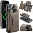 thumbnail image 1 of For iPhone 14 Pro Max PU Leather Wallet Phone Case,Compatible with Mag-Safe,Magnetic Detachable Card Holder,Back Flip Kickstand,2-in-1 Heavy Duty Shockproof RFID Blocking Phone Case,Coffee, 1 of 10
