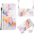 thumbnail image 1 of for iPhone 14 Pro Max PU Leather Wallet case, Marble Pattern Credit Card Holder,Flip Folio Book Kickstand Cover Women Men with Long + Short Strap for iPhone 14 Pro Max 2022, White Marble, 1 of 11