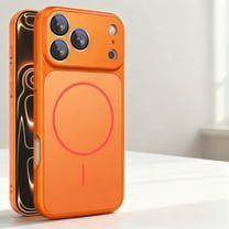 For iPhone 14 Pro Max Phone Case,Built-in Camera Lens Protector,Compatible with Mag-safe,Anti-fingerprint Ultra Slim Shockproof Anti-fall Drop Protection Rugged Durable Phone Case,Orange