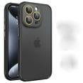 thumbnail image 1 of for iPhone 14 Pro Max Phone Case (Drop Protection),With Lens Films,Metal Button,Ultra Slim Translucent Matte Shockproof Lateral Side Cooling Anti-Fingerprint Anti-fall Phone Case,Black, 1 of 7
