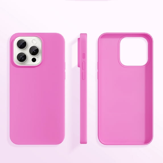 for iPhone 14 Pro Max Phone Case Liquid Silicone,Minimalist Thin Slim Soft Rubber Gel TPU Plain Simple Cover for Women Girl Cute, Matte Solid Color Shockproof Cover For iPhone 14 Pro Max,Rose