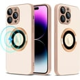 thumbnail image 1 of for iPhone 14 Pro Max Phone Case Magnetic AG Glass Frosted Case with Camera Lens Protector for iPhone 14 Pro Max Compatible with Magsafe Slim Full Body Protective Cover for Women Men-Gold, 1 of 6