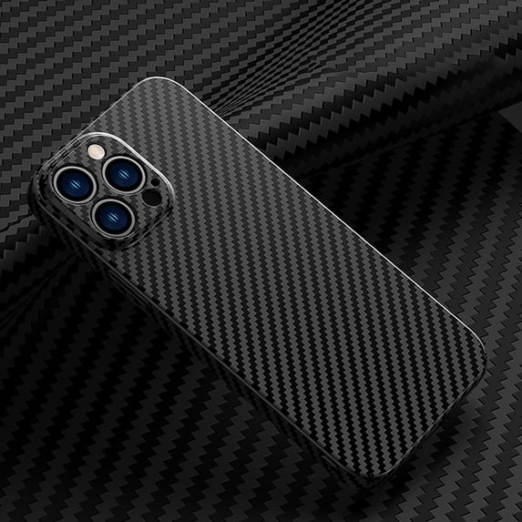 for iPhone 14 Pro Max Phone Case,Slim Hard PC + Soft TPU Lightweight Anti-Scratch Shock Absorption Carbon Fibre Durable Protective Case Wireless Charing Cover for iPhone 14 Pro Max, Black