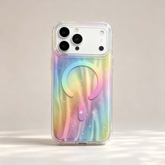 For iPhone 14 Pro Max Phone Case,Support For Mag-Safe,Luxury Bling Gilded Starry River Pattern Back Design,Ultra Slim Shockproof Anti-Scratch Drop Protection,Non-Slim Thin Phone Case,C