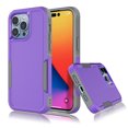 thumbnail image 1 of for iPhone 14 14 Pro Max 14 Plus Case, 2 in 1 Heavy Duty Armor Shockproof Tough Hybrid Dual Layer Rubber Drop Protection Soft Bumper Rugged Protective Phone Cover Case for iPhone 14 Pro -Purple, 1 of 7