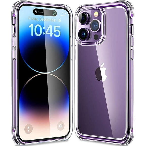 Entronix Clear Case for iPhone 14 Pro Max, Shockproof Slim Fit Transparent Hard Cover