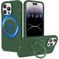 thumbnail image 1 of for iPhone 14 Pro Max Silicone Case, iPhone 14 Pro Max Case with Built-in Invisible Magnetic Ring Stand, Military-Grade Protective Liquid Silicone Phone Case for iPhone 14 Pro Max 6.7 - Green, 1 of 17