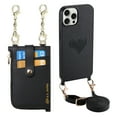 thumbnail image 1 of For iPhone 14 Pro Max Wallet Case with Love Pattern - Crossbody Design with Adjustable Shoulder Strap, Secure Zipper Purse, Easy-Access Zipper Card Slot Phone Cover for iPhone 14 Pro Max, Black, 1 of 11