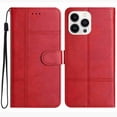 thumbnail image 1 of for iPhone 14 Pro Max Wallet Case, Rugged PU Leather Phone Cover with 2 Card Slots & Cash Pocket & Wrist Strap & Kickstand Shockproof Soft TPU Protective Case, Red, 1 of 7