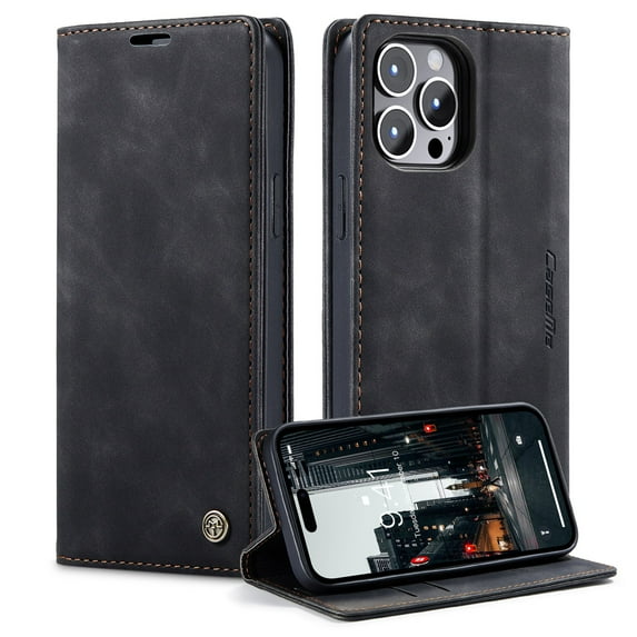 iPhone 14 Pro Max Wallet Case, TECH CIRCLE PU Leather Flip Folio Case with Card Holders RFID Blocking Kickstand Shockproof TPU Inner Shell Phone Cover for Apple iPhone 14 Pro Max 6.7" 2022,Black
