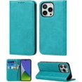 thumbnail image 1 of for iPhone 14 Pro Max Wallet Folio Phone Case with Card Holder 6.7 Inch,Premium PU Leather Magnetic Full Protection Shockproof Phone Case for Women & Men for iPhone 14 Pro Max 5G 2022 -Sky Blue, 1 of 13