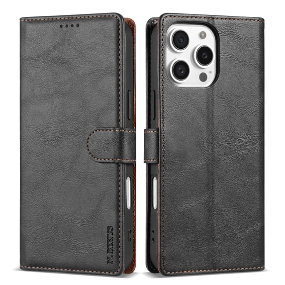 for iPhone 14 Pro Max Wallet case with RFID Blocking Credit Card Holder,Flip Book Kickstand PU Leather Magnetic Closure Protective Cover Women Men for iPhone 14 Pro Max Phone Case,Black