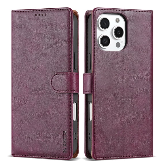 for iPhone 14 Pro Max Wallet case with RFID Blocking Credit Card Holder,Flip Book Kickstand PU Leather Magnetic Closure Protective Cover Women Men for iPhone 14 Pro Max Phone Case,Winered
