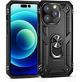 thumbnail image 1 of iPhone 14 Pro Phone Case, Extreme Protection Military Armor Dual Layer Protective Ring Kickstand Black, 1 of 16