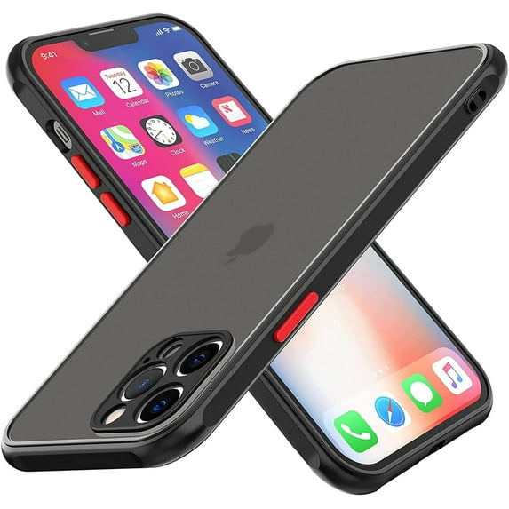 for iPhone 14 Pro Phone Case, Shockproof for iPhone 14 Pro Case, Full Covered Military Grade Drop Protection, Protective Hard Back Slim Translucent Case for iPhone 14 Pro 6.1'', Frosted Black