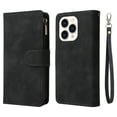 thumbnail image 1 of iPhone 14 Pro Wallet Case, Dteck Soft Leather Zipper Wallet Case Magnetic Buckle Flip Cover with 5 Card Slots/Photo Pocks/Lanyard Strap for Apple iPhone 14 Pro 6.1 inch 2022, Black, 1 of 10